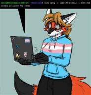 arch debian fox furry lgbt linux mascot suicide thinkpad trans xenia // 474x493 // 34KB
